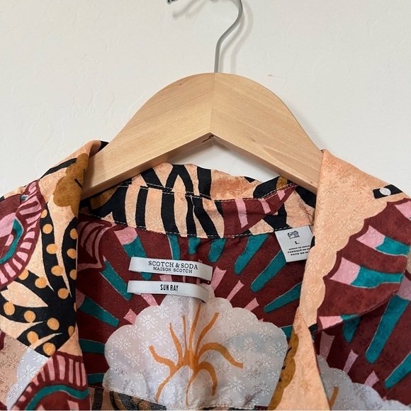 Scotch & Soda Sunray Viscose Printed Hawaiian Shirt Top - Picture 9 of 11